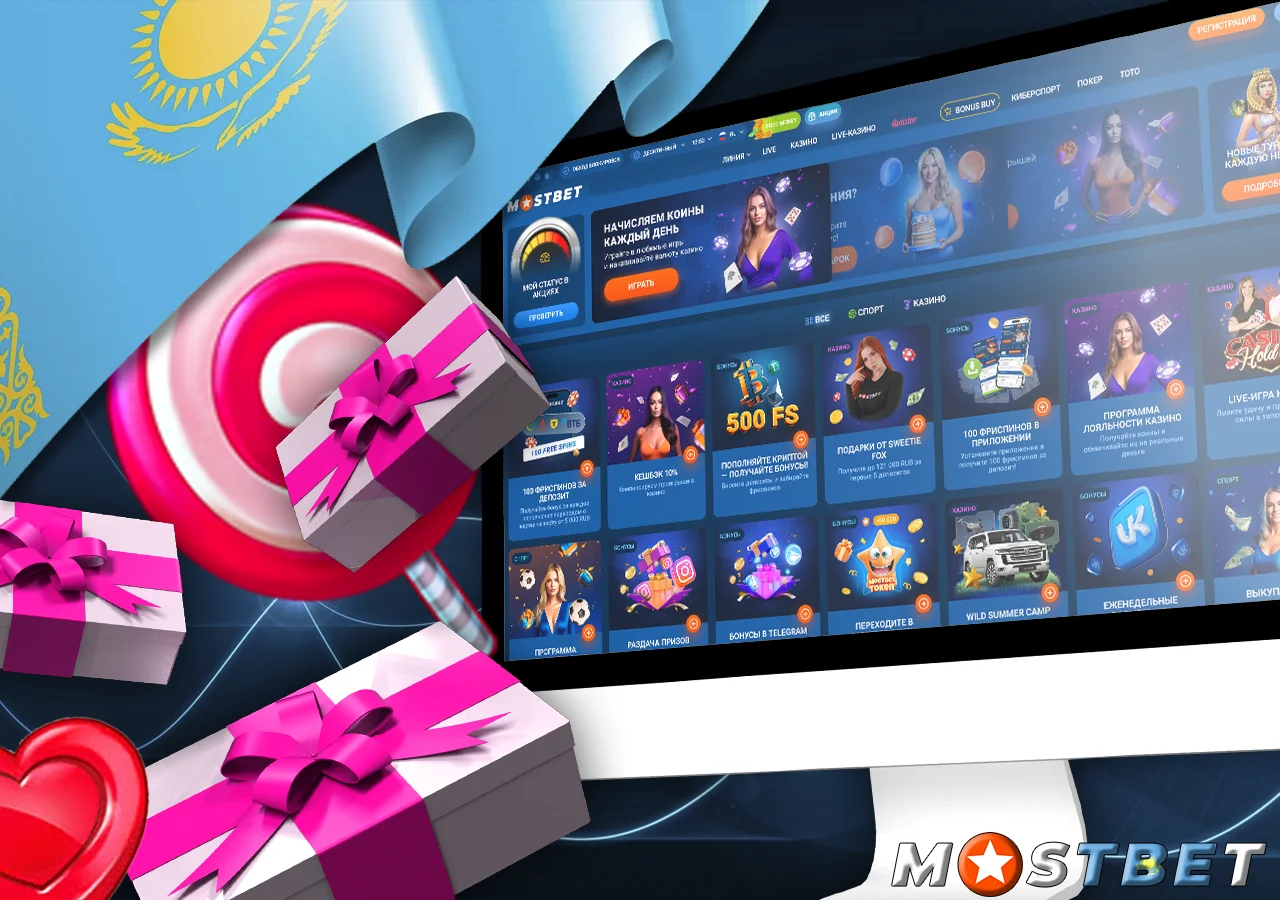 Бонусная программа и акции для новых пользователей казино Mostbet